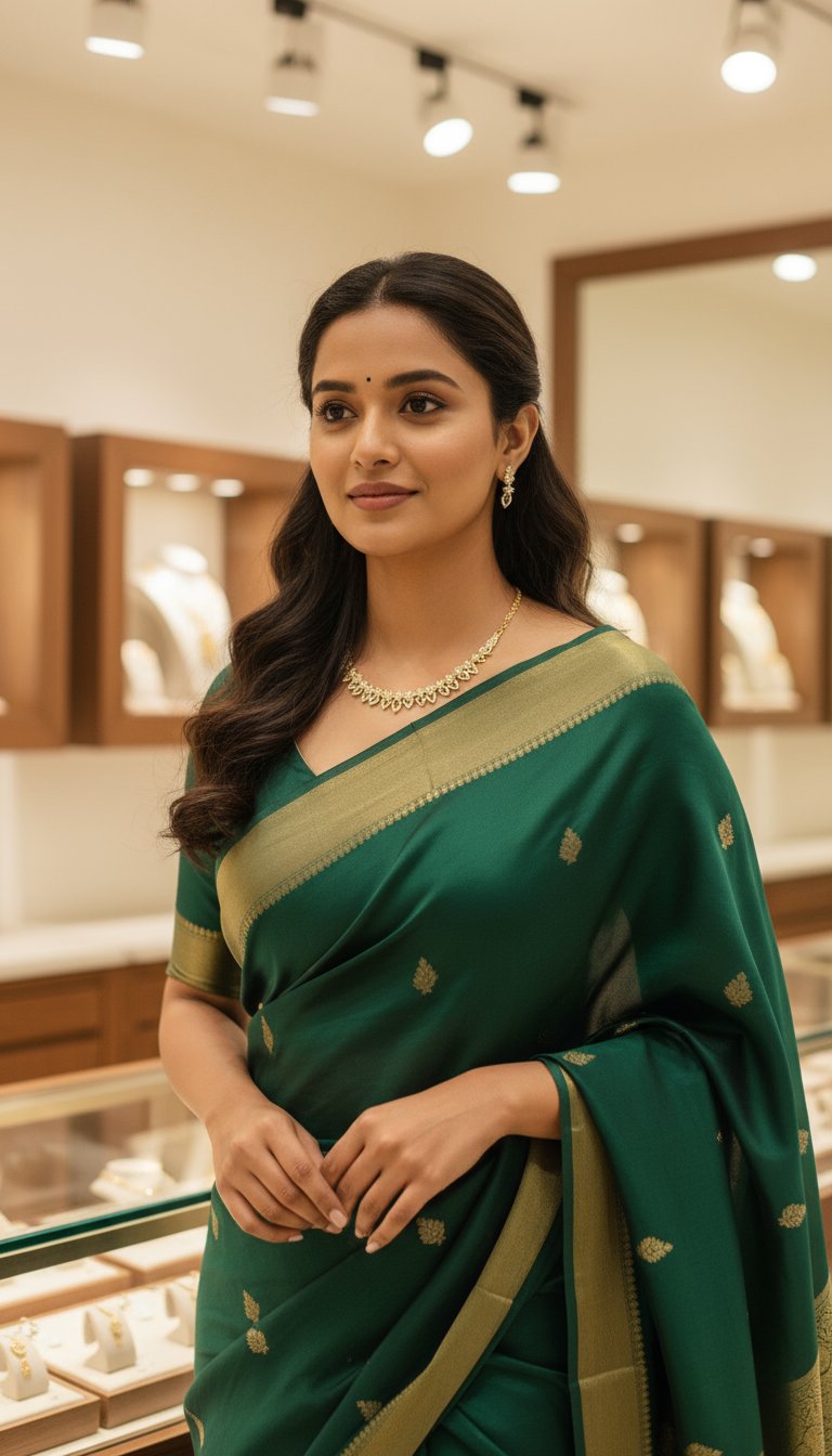 Elegant Gold Necklace Set with Matching Earrings