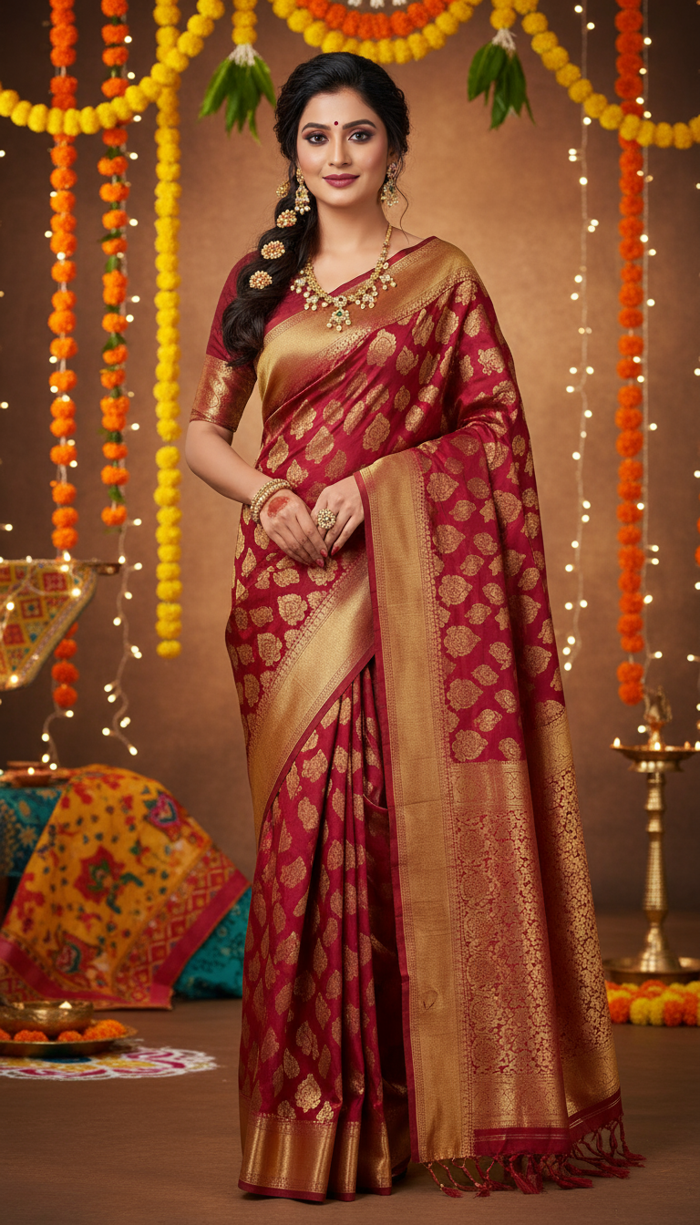 Royal Gold Kundan Necklace Set with Pearls and Stones